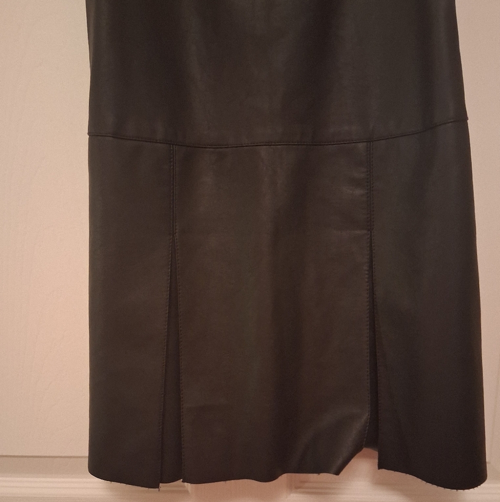 FREE PEOPLE Vegan Leather Black Mini Dress. Size Small - Picture 4 of 10